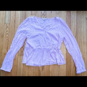 AE Long Sleeve Wrap Peplum Blouse